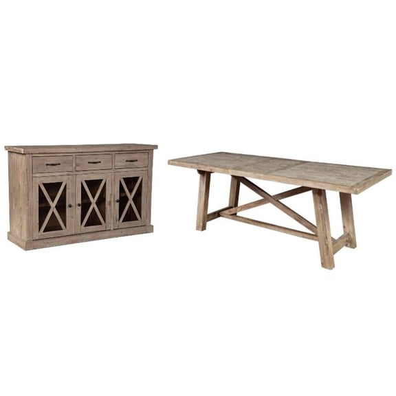 Home Square 2-Piece Set with Newberry Extension Dining Table & Sideboard