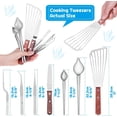 thumbnail image 4 of 7 Pcs Stainless Steel Kitchen Cooking Plating Tweezers Tongs Drawing Spoons Offset Spatula and Fish Spatula for Food Culinary Plating Decorating, 4 of 5
