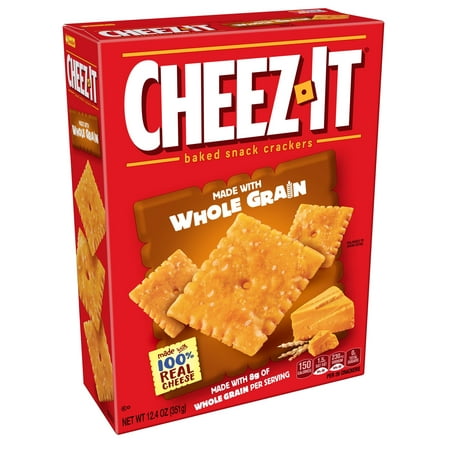 Cheez-it Baked Whole Grain Cheese Snack Crackers, 12.4 (Best Whole Grain Crackers For Weight Loss)