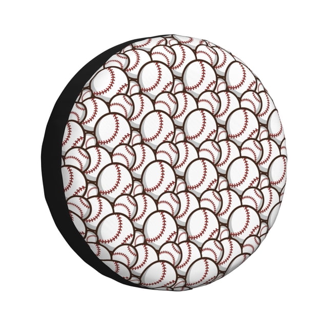 Wukai Housse de Pneu de Rechange Imprimé Baseball Mignon pour Remorque RV, Housse de Roue en Cuir Synthétique PVC Imperméable pour Camion, Remorque, RV, SUV, Campeur-15 Pouces