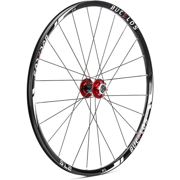 BUCKLOS 26/27.5/29" Front Bicycle Wheel Carbon Mountain Bike Wheel , MTB Wheels with Quick Release Disc Brakes , 24H Low-Resistant Flat Spokes Bike Wheel fit 7-11 Speed Cassette