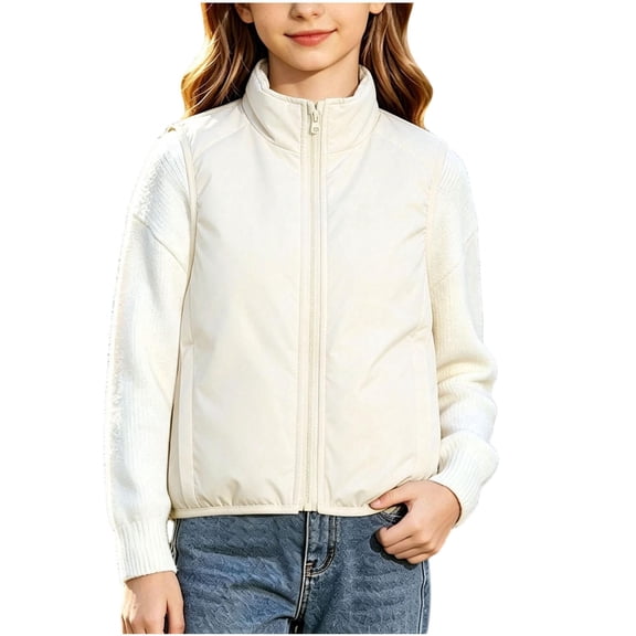 Fesfesfes Kids Unisex Stand Collar Full Zip Vest Lightweight Windproof Sleeveless Jacket Casual Sporty Outerwear for Boys Girls Ages 2-10 Years