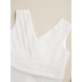 thumbnail image 6 of Hansber Junior Bridesmaid Dress Wedding Flower Girls Chiffon Sleeveless V-neck Asymmetrical Summer Sundress White 14, 6 of 7