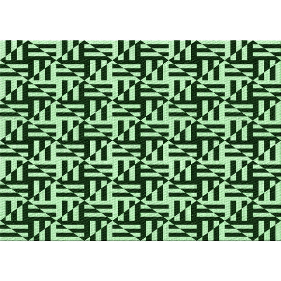 Ahgly Company Machine Washable Indoor Rectangle Transitional Light Green Area Rugs, 7' x 10'