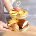 thumbnail image 7 of Hfppkn 2-Tier Gold Metal Round Cupcake Stand Dessert Serving Platter for Parties Style 1 20x25cm, 7 of 7