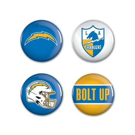 NFL Los Angeles Chargers 4 Pack 1.25 Logo Buttons