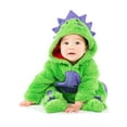 thumbnail image 1 of Dinosaur Newborn Baby Boys Fleece Zip Up Cosplay Fur Coverall Newborn to Infant, 1 of 5