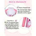 thumbnail image 5 of Lavenicole Girls 2-Piece Unicorn Rash Guard Swimsuit - Long Sleeve UV Protection Bathing Suit (3-9 Years) Darkpink, 5 of 5
