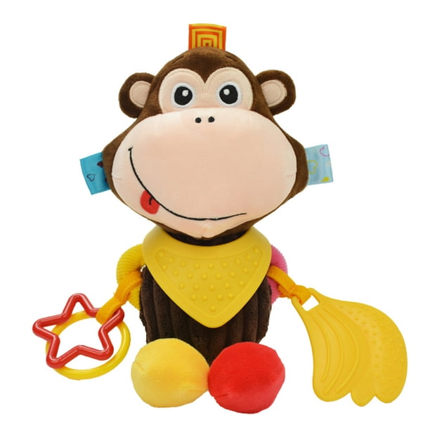 Fiudx Liquidación De Ofertas Flash Juguete De Actividad Y Dentición Para Niños Con Sonajero Multisensorial, Texturas Y Papel Con Sonido Arrugado, Animales De Peluche, Búho, Perro, Li-On, Mono