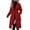Red, variant on Women's Mid Length Wool Coat Double Breasted Trench Coat Long Sleeve Notched Lapel Overcoat with Belt Fall Winter Outerwear