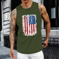thumbnail image 2 of Caqnni Men American Flag PatrioticTank Top Shirts 4th of July Round Neck Sleeveless(Green,XL), 2 of 4