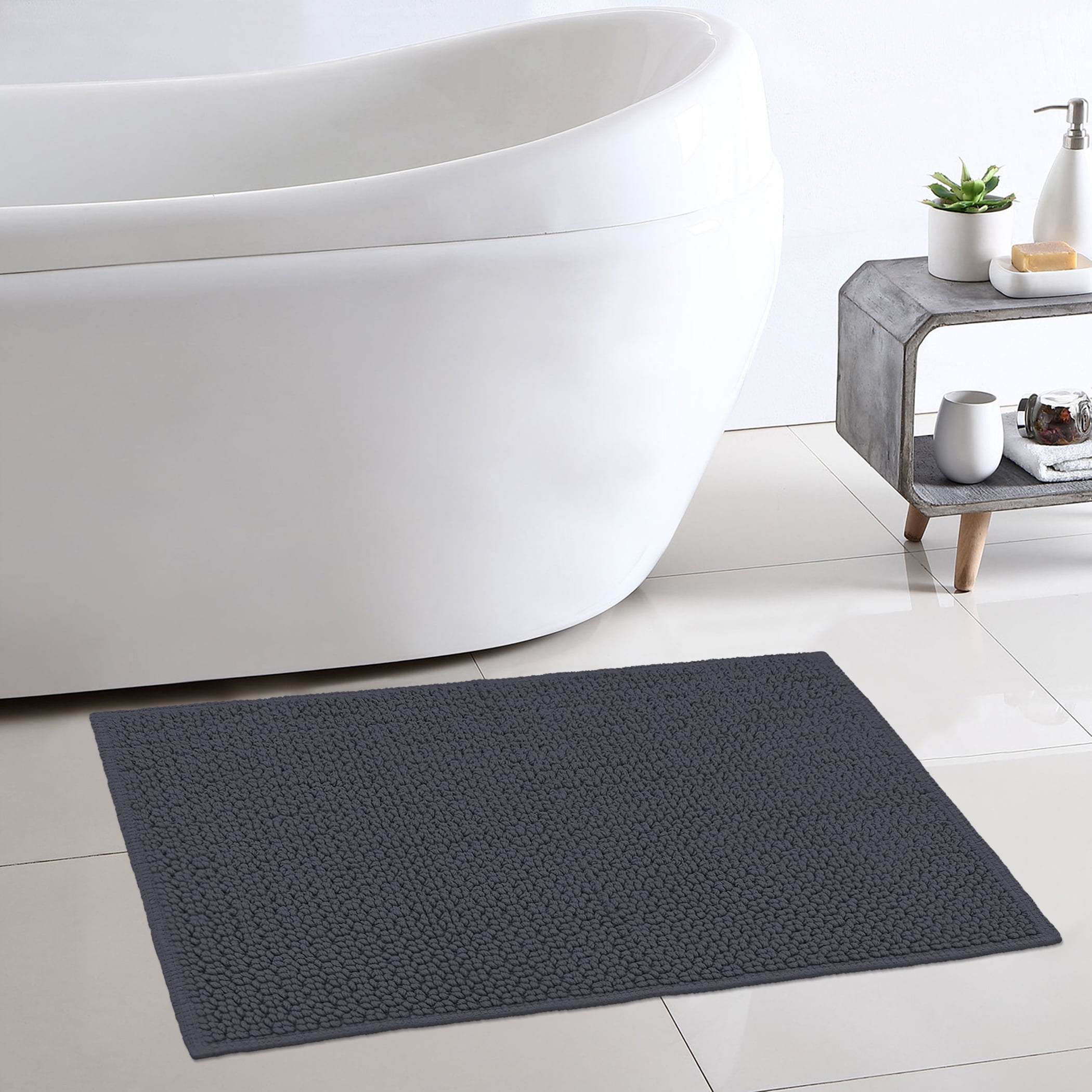 Better Homes & Gardens Signature Soft Bath Mat, Grey Shadow, 20 in x 34 in, Cotton Looped