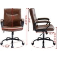 thumbnail image 3 of XINMICS Ergonomic Office Chair, Adjustable PU Leather Computer Chair with Padded Armrests, Brown, 3 of 7