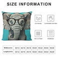 thumbnail image 5 of SHANXI Cute Baby Elephant Calf with Reading Glasses on Blue Velvet Throw Pillow Covers Sofa Pillowcase Car Square Throw Pillowcases Home Decoration  18x18in, 5 of 5