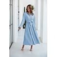 thumbnail image 3 of NAYAOTO Women's Maxi Shirt Dress - 2026 Long Sleeve Button Casual Fall A-line Work Tiered Dresses with Belt and Pockets, 3 of 8