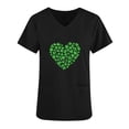 thumbnail image 4 of Meichang Hauts de Gommage pour Femmes Jour de la Saint-Patrick Trèfle Chanceux Graphique Cœur Uniformes de Travail Manches Courtes Col en V Hauts Mignons Uniformes d'Infirmière avec Poches, 4 of 4