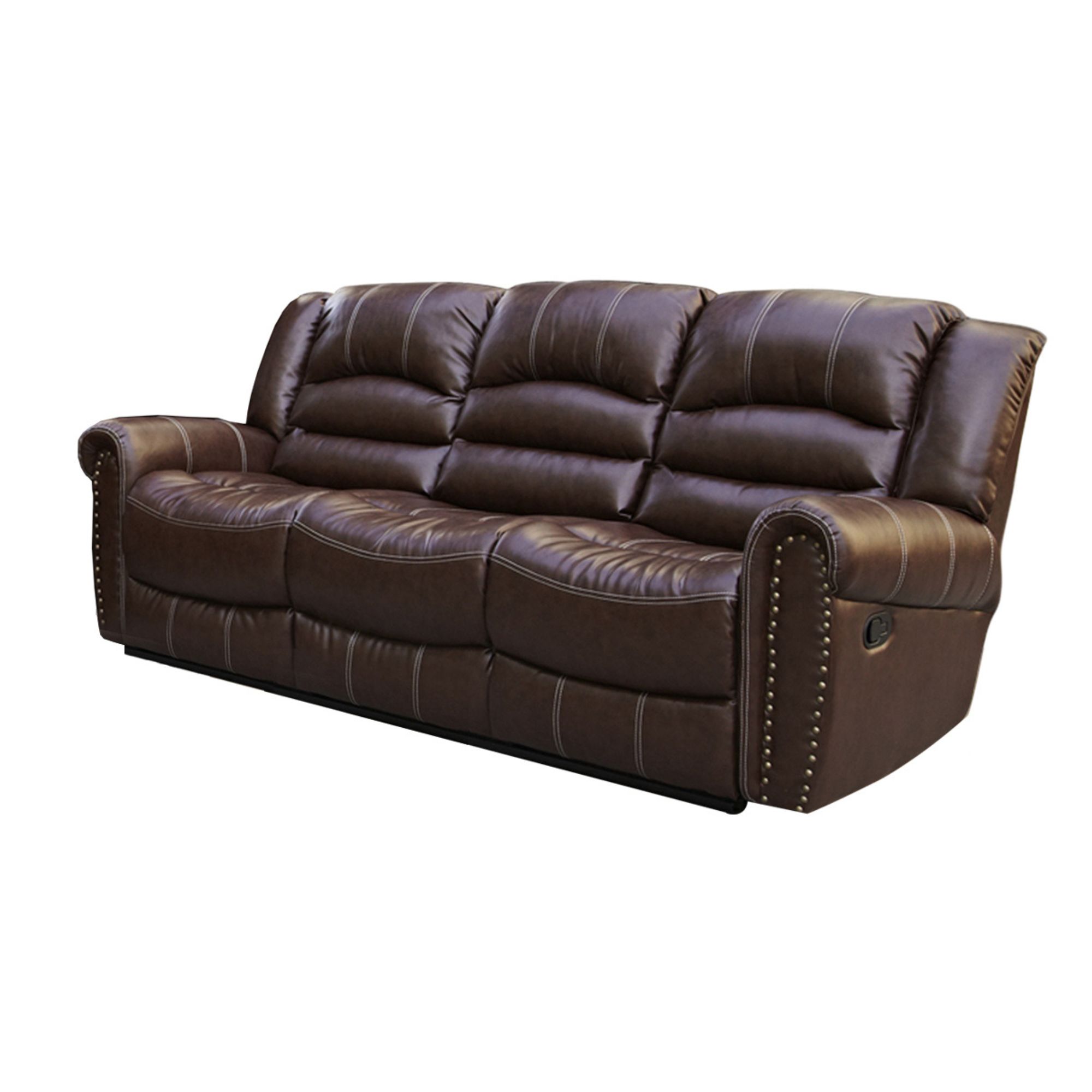MAYEERTY 6-Seater Recliner Sofa Set - Breathing Leather with Reversible Coffee Table for Living Room & Home Theater