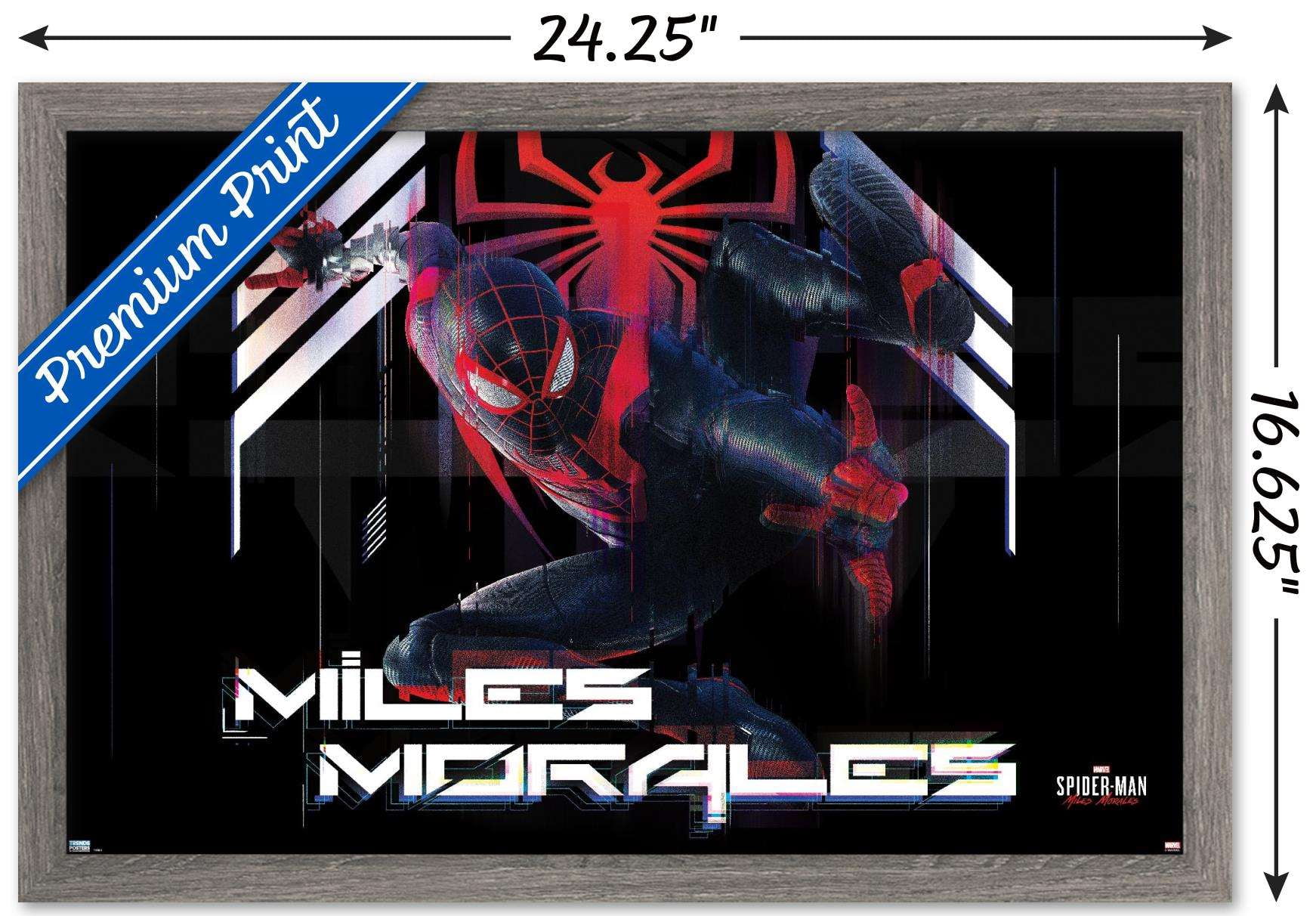 Marvel's Spider-Man: Miles Morales - Action Wall Poster, 14.725" x 22.375", Framed