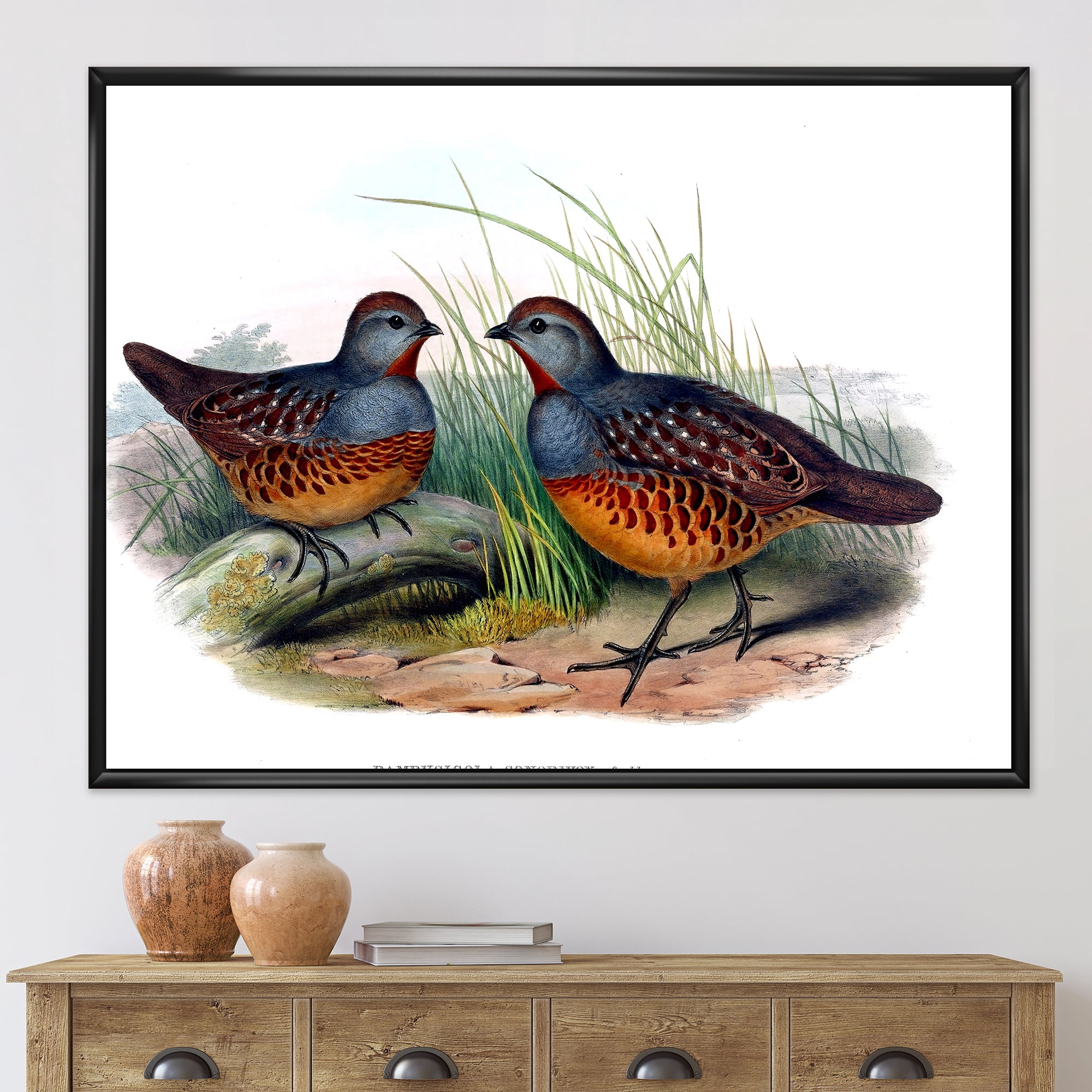 Designart 'Ancient Birds In The Wild VII' Traditional Framed Canvas Wall Art Print