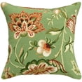 thumbnail image 2 of Throw Pillow Jacobean Floral Flowers 20x20 Green Wool Yarns Polyrayon Ins JK-155, 2 of 2