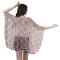 thumbnail image 4 of Moomaya Open Front Printed Shrug Printed Kimono Sleeve Beach Cover Up For Women, 4 of 5