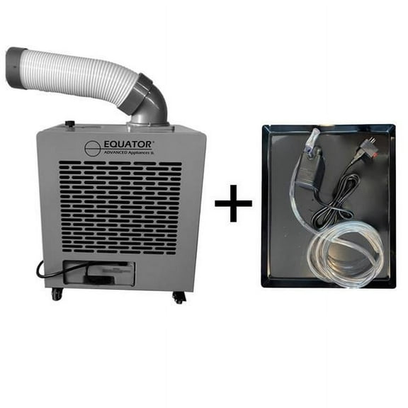 Equator 7000BTU Weatherized Outdoor Air Conditioner / Spot Cooler, Fan IP24 Casters 110V   Drip Pan Kit