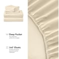 thumbnail image 7 of RUVANTI 100% Cotton Percale Sheets Split King Size 7 Piece Set, Cooling Bed Sheets for Hot Sleepers, Deep Pocket 16”, Breathable Lightweight & Durable, Crisp Hotel Style Sheets, Cloud Cream, 7 of 7