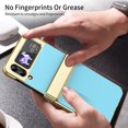 thumbnail image 4 of ELEHOLD Case for Samsung Galaxy Z Flip 3, Shockproof Hard PC Frosted Back Case with Hinge Protection & Built-in Screen Protector,Iceblue, 4 of 9
