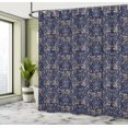 thumbnail image 4 of Ambesonne Victorian Shower Curtain, Vintage Floral Ivy Swirls, 69"Wx70"L, Navy Blue, 4 of 4