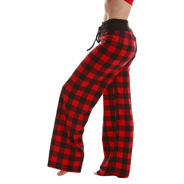 Just Love Women Buffalo Plaid Pajama Pants Sleepwear (Red Black Buffalo  Plaid, X-Large) 