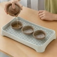 thumbnail image 4 of FcBaudy Closet Organizers and Storage, Organization and Storage Household Water Cup Tea Tray Double Layer Drains Tray Non Slip Rectangular Plastic Fruit Tray Multi Purpose Storage Plastics Drain tray, 4 of 6
