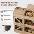 thumbnail image 6 of ChVans Large Wood Bread Box for Potato, Onion, Veggie Bin W/6 Compartment Storage, Farmhouse Potato Storage Bin W/Breathable Mesh Doors, Root Vegetable & Bread Keeper, 6 of 8
