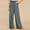 Gray, variant on SBYOJLPB Length Pants Clearance Women Casual Solid Cotton Linen Drawstring Elastic Waist Long Wide Leg Pants Rollbacks