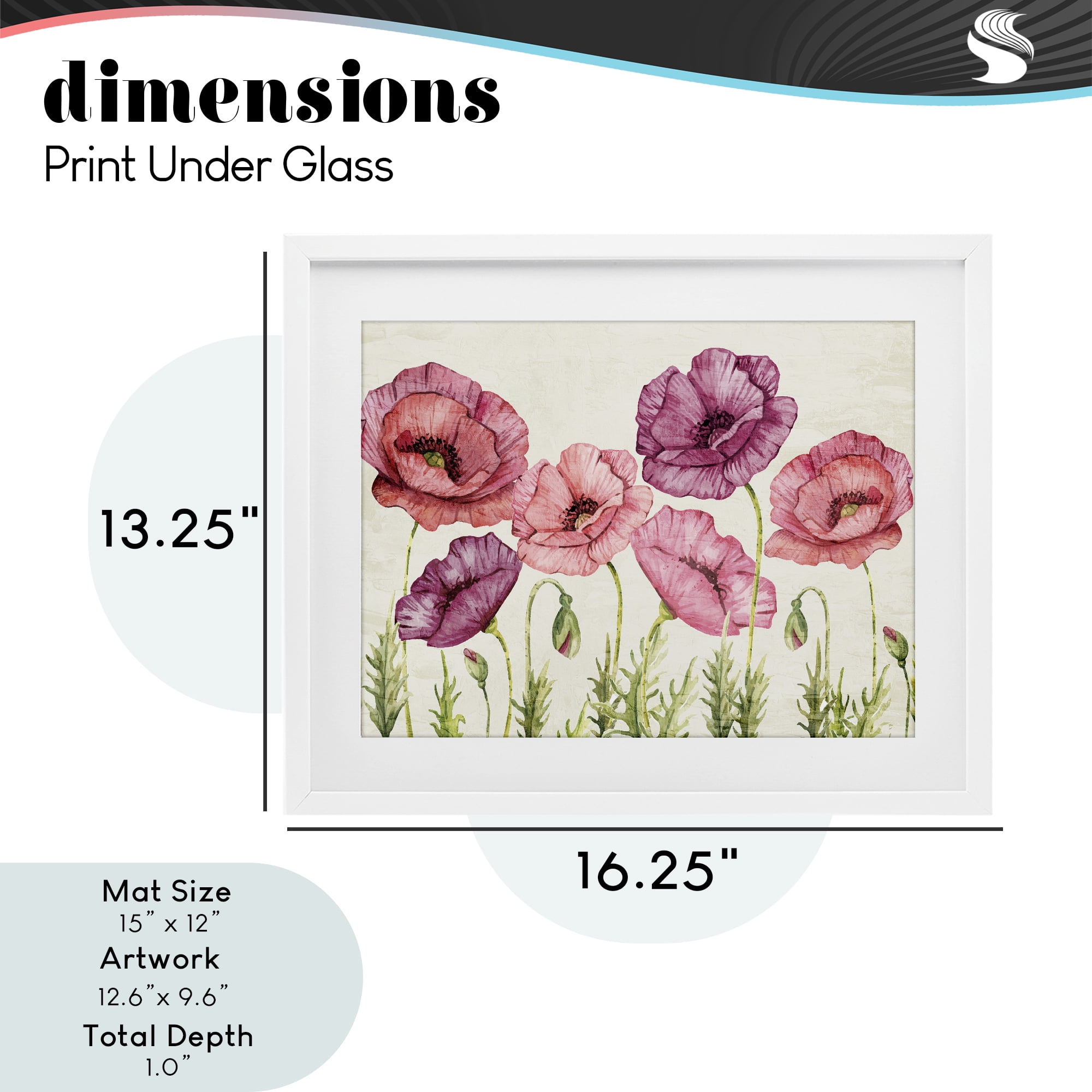 Stupell Industries Poppy Days Vintage Blooms White Framed Print Under Glass, design by Kim Allen