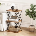 thumbnail image 4 of 3-Tier End Table Small Side Table Tall Bedside Night Stand with Storage Sofa Side desks for Living Room Bedroom Office Bathroom Small Space Rustic Brown, 4 of 14