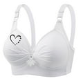 thumbnail image 5 of Loopsun Womens Bra Plus Size, Bras for Women, Woman's Printing Gathered Together Large Size Daily Bra Underwear No Rims White XXL, 5 of 5