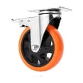 thumbnail image 3 of 4 Piezas 5 Pulgadas Ruedas Giratorias 360° Con Freno naranja plata, 3 of 3