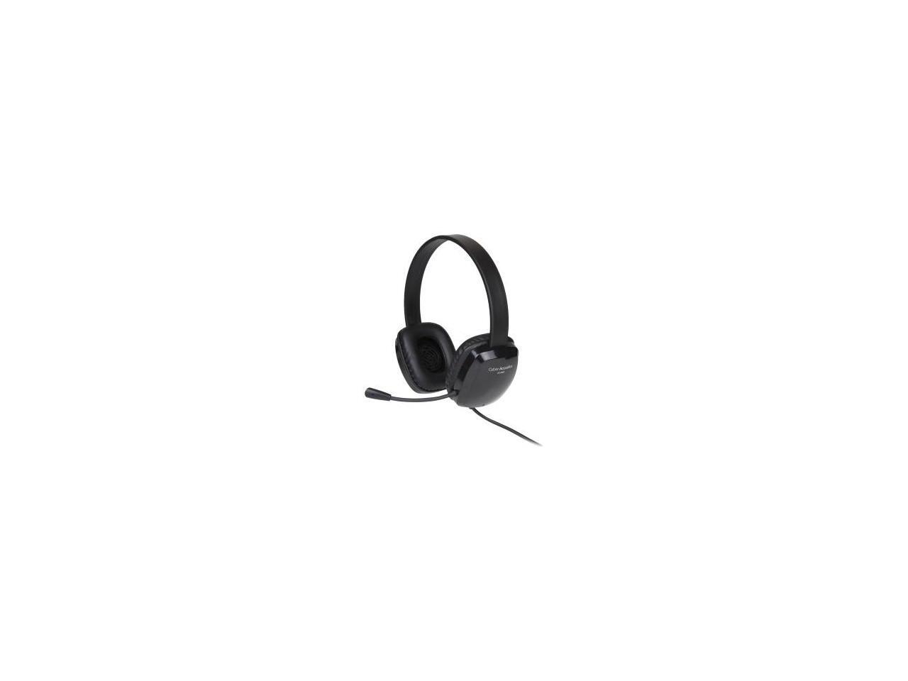 Cyber Acoustics Stereo Headset w/ Single Plug - Stereo - Mini-phone (3.5mm) - Wired - 20 Hz to 20 kHz - Over-the-head - Binaural - Circumaural - 6 ft Cable - Noise Cancelling, Uni-directional Micro...