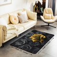 thumbnail image 2 of Erosebridal Black Gold Rose Carpet 3x5 Romantic Floral Area Rug,3D Roses Decorative Accent Rug For Women Bedroom,Wedding Valentines Day Decorations Blossom Flower Indoor Floor Mat, 2 of 6