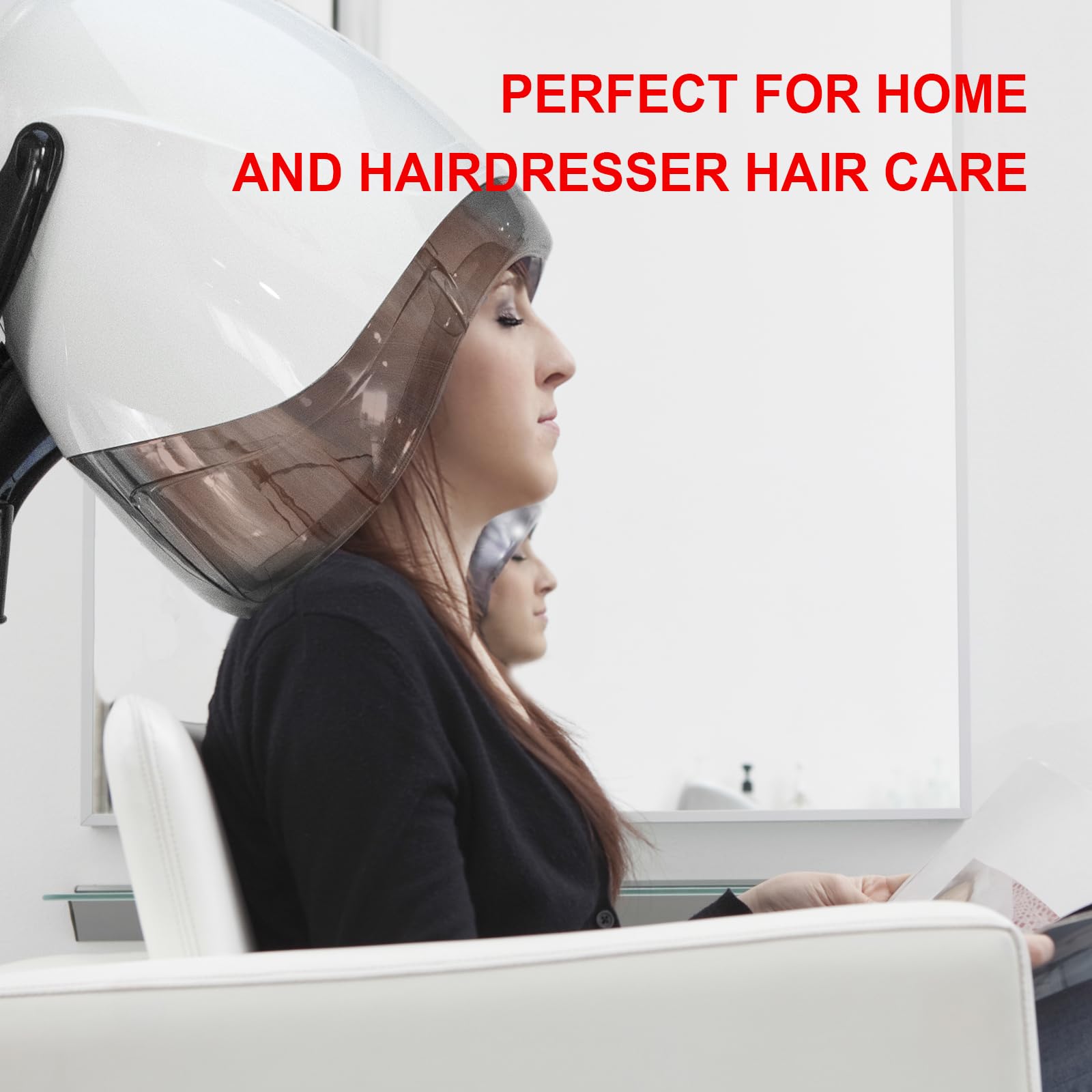 Elitzia 1000W Hooded Hair Dryer Salon Standard Hair Drying Machine Versatile Styling 8 Mode Operation Heating Device for Home and Salon ET1717W (Elegant White Five Legs)