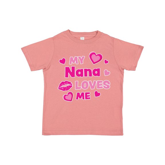 Inktastic Valentine's Day My Nana Loves Me Hearts and Lips Boys or Girls Toddler T-Shirt