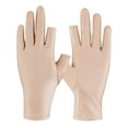 thumbnail image 3 of dianhelloya Half Fingers Gloves Super Soft Breathable Stretchy Friendly to Skin Ultra-Thin Block UV Spandex Summer Sunscreen Semi-Finger Riding Gloves A Skin Color, 3 of 8