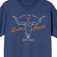thumbnail image 6 of Yellowstone Dutton Ranch Steer Skull Logo Juniors Navy T-shirt-Small, 6 of 7