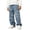 Blue@GC@, variant on CONZONE Boys Baggy Jeans Wide Leg Casual Jeans for Child Y2K Elastic Waist Lightweight Denim Pants with Pockets