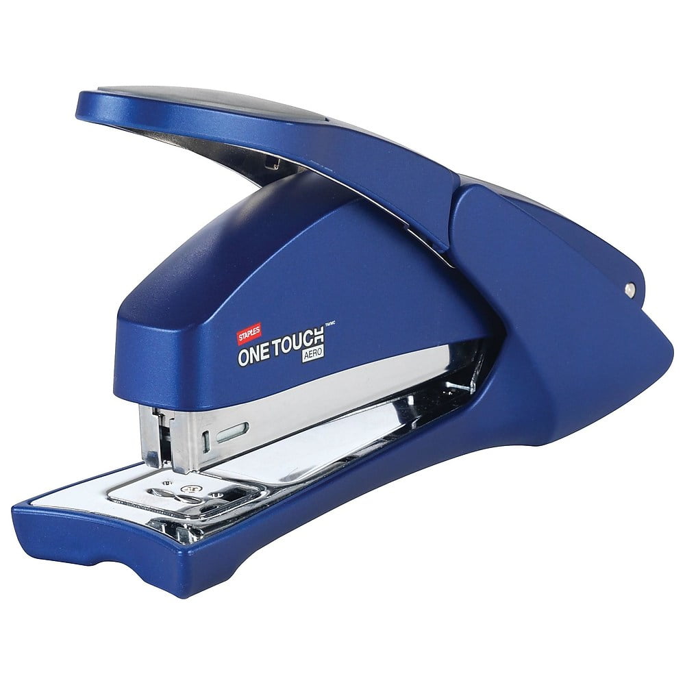 Staples One-Touch Aero Desktop Stapler Full-Strip Capacity Blue (23078 ...