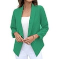 thumbnail image 4 of Baqcunre Blazers For Women Women'S Three Quarter Sleeve Suit Jacket Lapel Keep Warm And Slim Loose Fashion Cardigan Coat Business Casual Clothes For Women Fall Outfits For Women 2023 Green M, 4 of 7