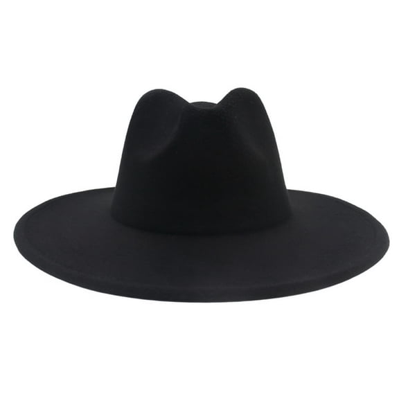Avaner Women Fashion Felt Church Hats Classic British Style 9.5CM Wide Brim Top Fedora Hat Wedding Dress Up Jazz Cap