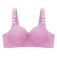 thumbnail image 1 of Aayomet Bralettes pour Femmes Dentelle Grande Taille Style Mince Rassemblement Sans Armature Beau Dos Enveloppé Soutien-Gorge (Violet, 36), 1 of 3