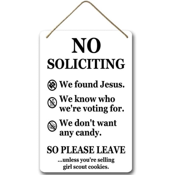 Zomyto 8x12IN No Soliciting Front Door Sign,Rustic Wood Farmhouse Porch Decor for Home Wall Decor,Funny Hanging Wooden Plaque Decoration A04
