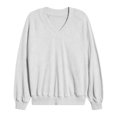 thumbnail image 4 of SSZMDLB Women Sweater Long Sleeve Loose Fit Casual Pullover Tops Solid Color Fall Winter Basic Soft Knit Blouses, White M, 4 of 6
